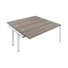 Jemini 2 Person Extension Bench Desk 1400mm x 1600mm x 730mm Grey Oak 574583 F