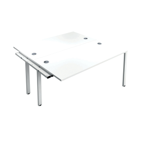 Jemini 2 Person Extension Bench Desk 1400mm x 1600mm x 730mm White White 574585 F