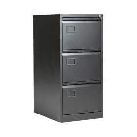 Jemini 3 Drawer Filing Cabinet 470mm x 622mm x 1016mm Black 370538 F