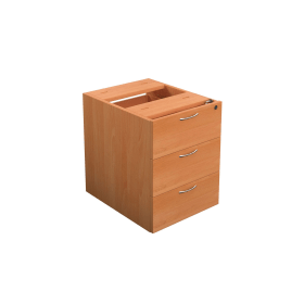 Jemini 3 Drawer Fixed Pedestal 400mm x 500mm x 495mm Beech 521946 F
