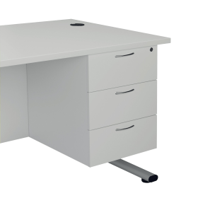Jemini 3 Drawer Fixed Pedestal 400mm x 500mm x 495mm White 521952 F