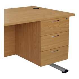 Jemini 3 Drawer Fixed Pedestal 400mm x 655mm x 495mm Nova Oak 576436 F