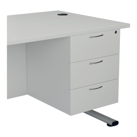 Jemini 3 Drawer Fixed Pedestal 400mm x 655mm x 495mm White 576437 F