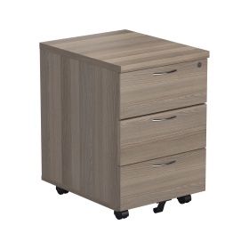 Jemini 3 Drawer Mobile Pedestal 400mm x 500mm x 595mm Grey Oak 536155 F