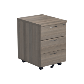 Jemini 3 Drawer Mobile Pedestal 400mm x 500mm x 595mm Grey Oak 808293 F