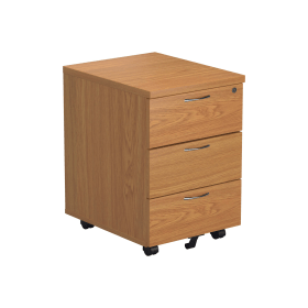 Jemini 3 Drawer Mobile Pedestal 400mm x 500mm x 595mm Nova Oak 574305 F