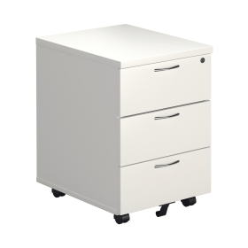 Jemini 3 Drawer Mobile Pedestal 400mm x 500mm x 595mm White 447918 F