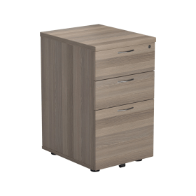 Jemini 3 Drawer Tall Mobile Pedestal 404mm x 500mm x 690mm Grey Oak 536157 F