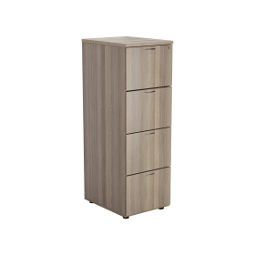 Jemini 4 Drawer Filing Cabinet 464mm x 600mm x 1365mm Grey Oak 536159 F