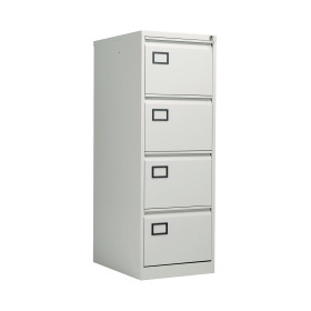 Jemini 4 Drawer Filing Cabinet Lockable 470mm x 622mm x 1321mm Light Grey 101184 F