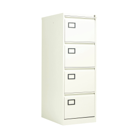 Jemini 4 Drawer Filing Cabinet Lockable 470mm x 622mm x 1321mm White 493722 F
