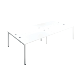 Jemini 4 Person Bench Desk 3200mm x 1600mm x 730mm White White 574633 F
