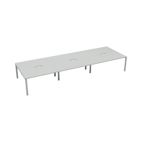 Jemini 6 Person Bench Desk 4200mm x 1600mm x 730mm White White 574603 F