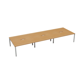 Jemini 6 Person Bench Desk 4800mm x 1600mm x 730mm Beech White 574636 F