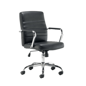 Jemini Amalfi Meeting Chair 630mm x 630mm x 885 980mm Leather Look Black 533281 F