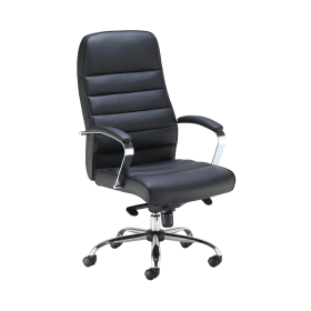 Jemini Ares High Back Executive Chair 690mm x 690mm x 1145 1200mm Leather Look Black 575348 F