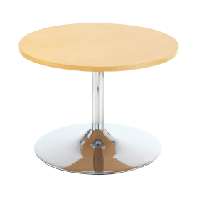 Jemini Bistro Low Table with Trumpet Base 600mm x 600mm x 420mm Beech Chrome 458375 F
