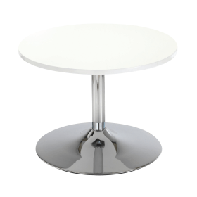 Jemini Bistro Low Table with Trumpet Base 600mm x 600mm x 420mm White Chrome 458374 F