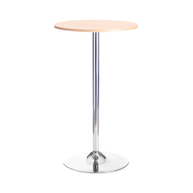 Jemini Bistro Round Coffee Table 600mm x 1045mm Beech Chrome 531513 F