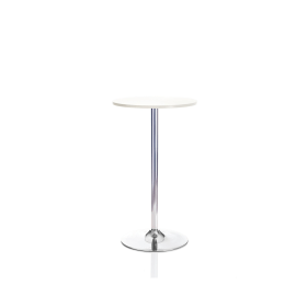 Jemini Bistro Round Coffee Table 600mm x 1045mm White Chrome 534007 F