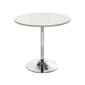 Jemini Bistro Round Coffee Table 800mm x 715mm White Chrome 407025 F