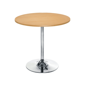 Jemini Bistro Round Coffee Table 800mm x 740mm Beech Chrome 279378 F