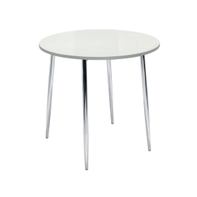 Jemini Bistro Round Coffee Table 800mm x 740mm White Chrome 407026 F