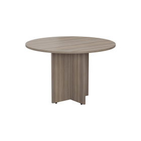 Jemini Circular Meeting Table 1100mm x 1100mm x 730mm Grey Oak 536178 F