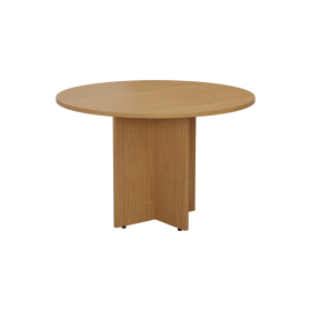 Jemini Circular Meeting Table 1100mm x 1100mm x 730mm Nova Oak 521829 F