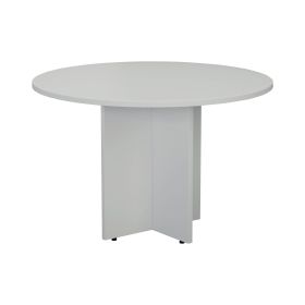 Jemini Circular Meeting Table 1100mm x 1100mm x 730mm White 536177 F
