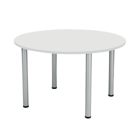 Jemini Circular Meeting Table 1200mm x 1200mm x 730mm White 533987 F