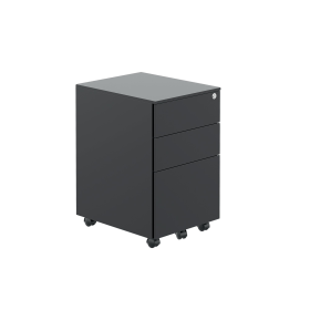Jemini Contract 3 Drawer Mobile Desk Pedestal 380mm x 470mm x 615 Black 610376 F