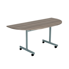 Jemini D End Tilt Table 1400mm x 700mm x 720mm Grey Oak Silver 554727 F