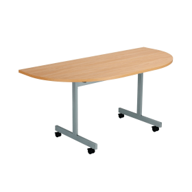 Jemini D End Tilt Table 1600mm x 800mm x 720mm Beech Silver 610371 F