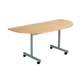Jemini D End Tilt Table 1600mm x 800mm x 720mm Nova Oak Silver 542442 F