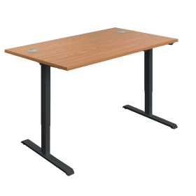 Jemini Economy Single Motor Sit Stand Desk 1200mm x 800mm x 735 1235mm Nova Oak Black 795760 F