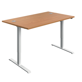 Jemini Economy Single Motor Sit Stand Desk 1200mm x 800mm x 735 1235mm Nova Oak White 795761 F