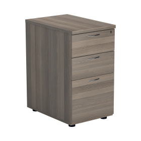 Jemini Essentials 3 Drawer Desk High Pedestal 404mm x 600mm x 730mm Grey Oak 808295 F