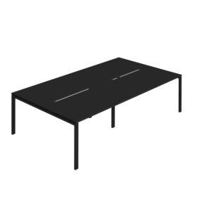 Jemini Four Person Back to Back Bench Desk 2400mm x 1600mm x 730mm Black KF800486 F