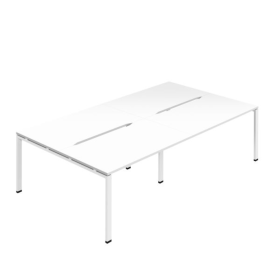 Jemini Four Person Back to Back Bench Desk 2800mm x 1600mm x 730mm White KF800514 F