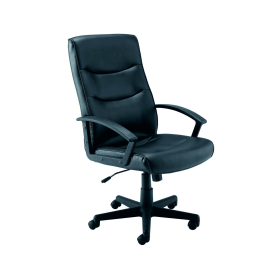 Jemini Hudson High Back Executive Chair 650mm x 720mm x 1050 1146mm Leather Look Black 279842 F