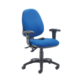 Jemini Intro Posture Chair with Adjustable Arms 640mm x 640mm x 990 1160mm Blue 478428 F
