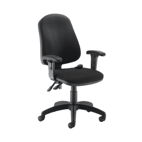 Jemini Intro Posture Chair with Adjustable Arms 640mm x 640mm x 990 1160mm Charcoal 478427 F
