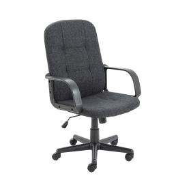 Jemini Jack 2 Executive Swivel Chair with Fixed Arms 620mm x 600mm x 1020 1135mm Fabric Charcoal 520025 F