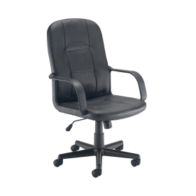 Jemini Jack 2 Executive Swivel Chair with Fixed Arms 620mm x 600mm x 1020 1135mm Polyurethane Black 520024 F