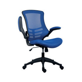 Jemini Jaya Mesh Back Chair with Folding Arms 680mm x 670mm x 1070mm Blue 831592 F
