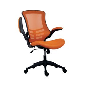 Jemini Jaya Mesh Back Chair with Folding Arms 680mm x 670mm x 1070mm Orange 831595 F