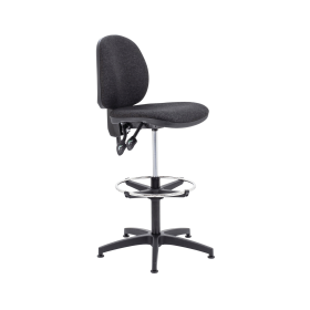 Jemini Medium Back Draughtsman Chair with Adjustable D Kit Charcoal 816165 F