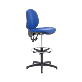 Jemini Medium Back Draughtsman Chair with Adjustable D Kit Royal Blue 816166 F