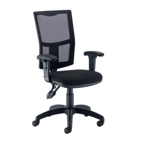 Jemini Medway High Mesh Back Operator Chair Adjustable Arms Black 776518 F